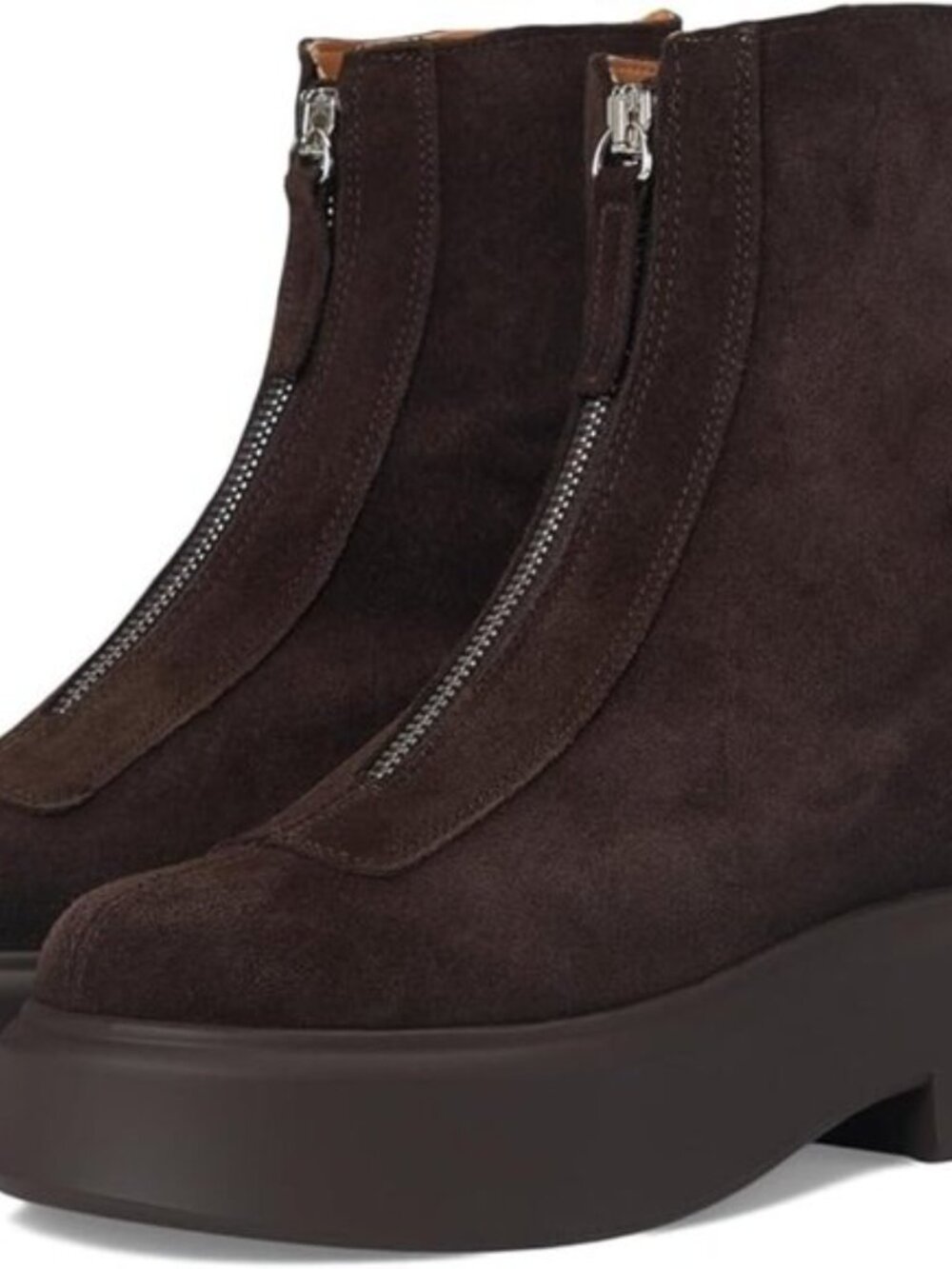 Steve Madden Womens Jones Brown Suede Front Zip Ankle Boots   Sz:10